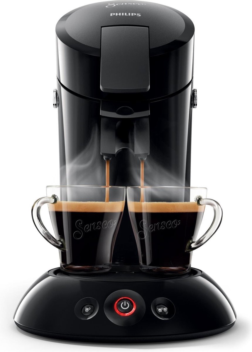 Philips Senseo Original Koffiepadmachine HD6553/67 - Keuze uit 1 of 2 Kopjes - Automatische Uitschakeling - Duurzame Materialen - Zwart (8710103914785)