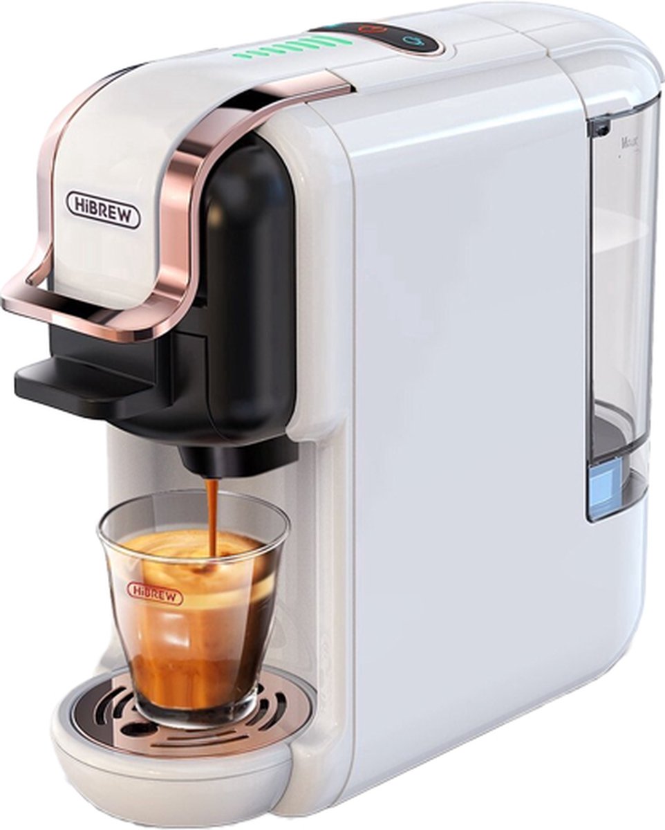 HiBrew Koffiezetapparaat - 5-in-1 - Koffiemachine - Senseo - Koffiepadmachine - Heet/koud - 19Bar - Wit (6095450126114)