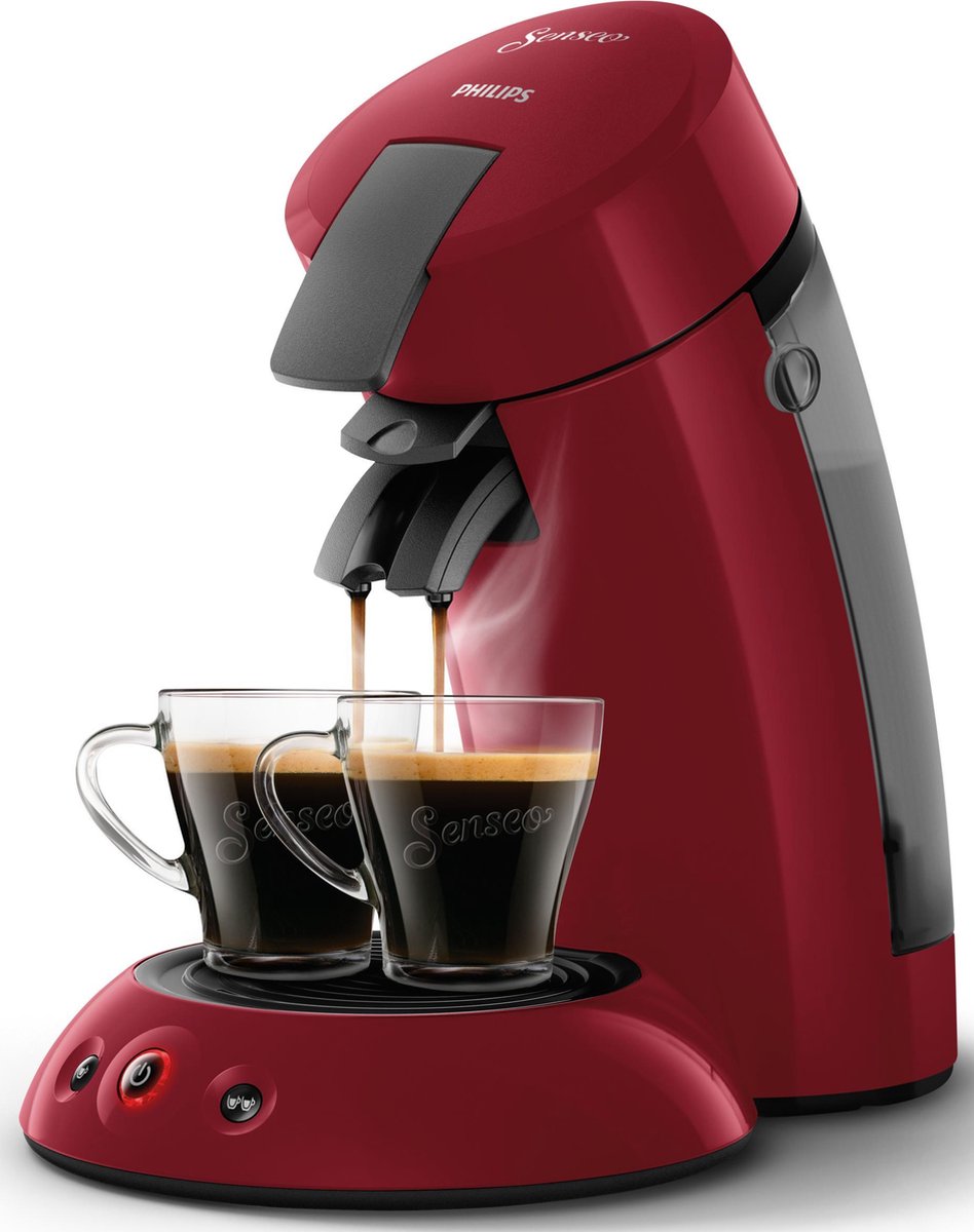 Philips Senseo Original HD6553/80 - Koffiepadmachine voor max 2 Kopjes Koffie - Exclusief Koffiepads - Rood (8710103822660)