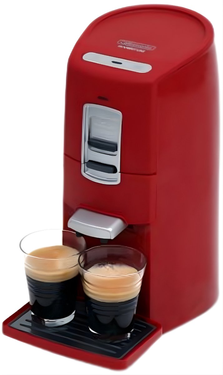 Inventum Koffiepadapparaat HK5 - 1,3L - Rood - 34 cm - Geschikt voor standaard pads van bekende merken zoals Senseo (8712876103281)