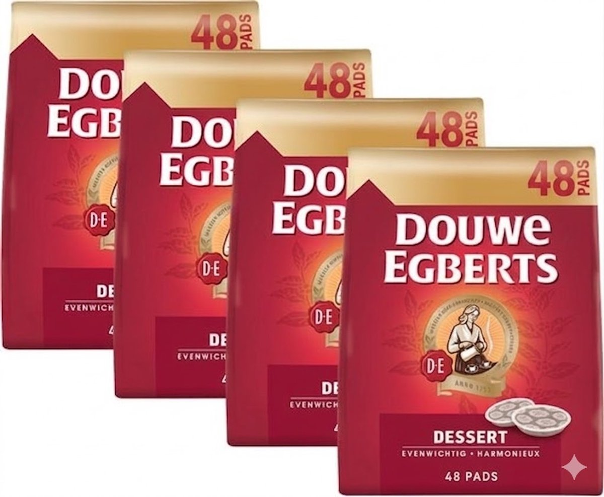Douwe Egberts - Dessert - Compatibel met Senseo - 192koffiepads (4x48) (8054890316767)