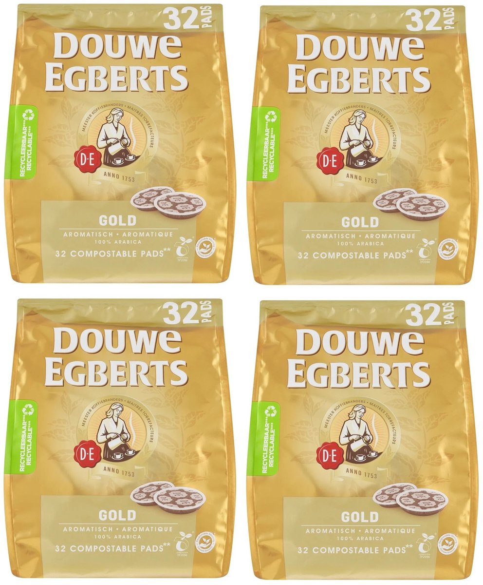 Douwe Egberts Gold - Voordeelverpakking - Koffiepads 128 Stuks (4x32) (5902480010218)