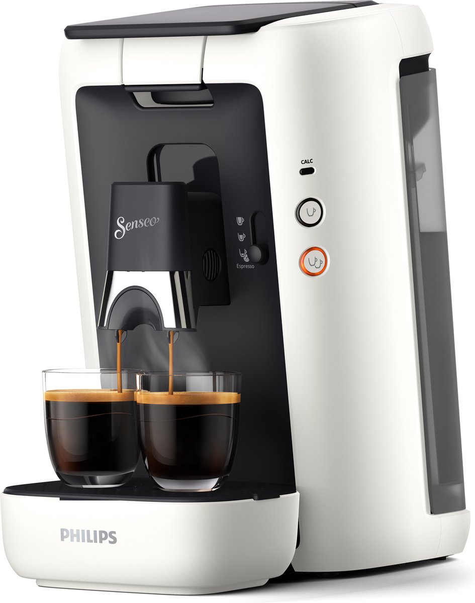 Philips Senseo Maestro Koffiepadmachine CSA260/10 - Keuze uit 1 of 2 Kopjes - Instelbare Intensiteit - Automatische Uitschakeling - Groot Waterreservoir - Wit (8720389000539)