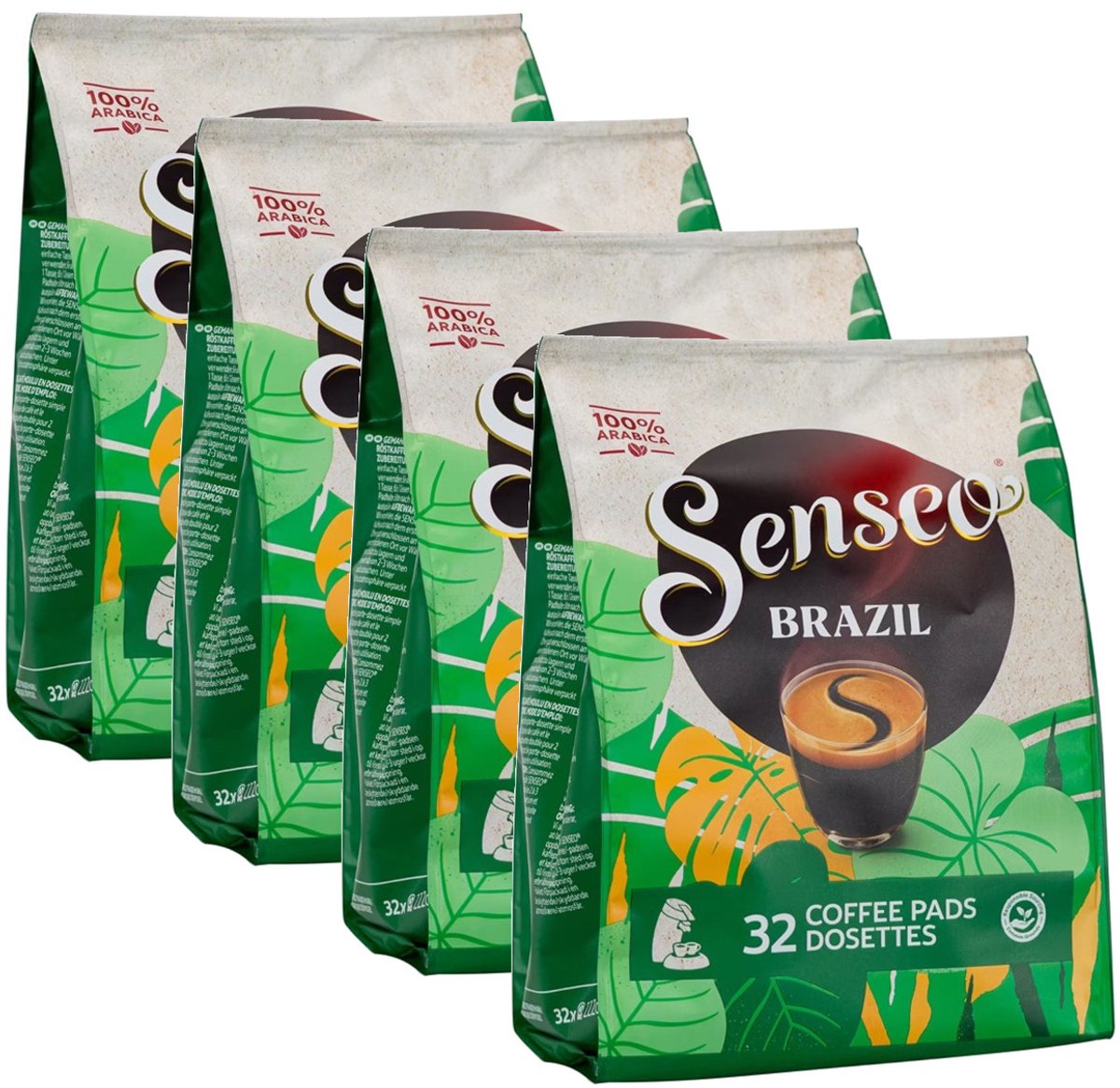 Senseo Brazil Koffiepads 100% Arabica 4 x 32 Pads (5904347117122)