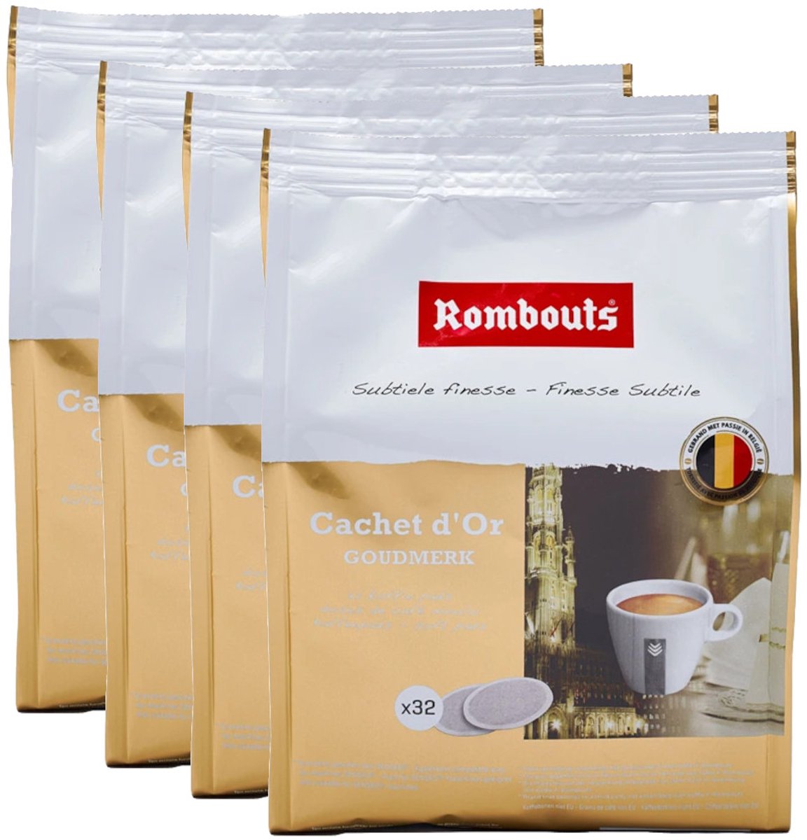 Rombouts Cachet D'Or Goudmerk - Multipack - Koffiepads - 128 (4x32) (5901211000252)