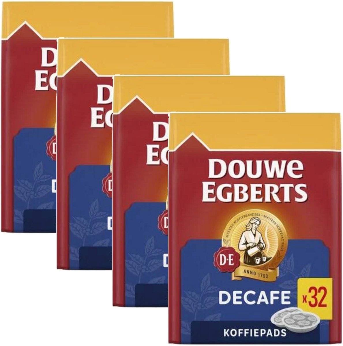 Douwe Egberts Decafe - Multipack - 128 (4x32) Koffiepads Compatibel met Senseo (5904041060519)