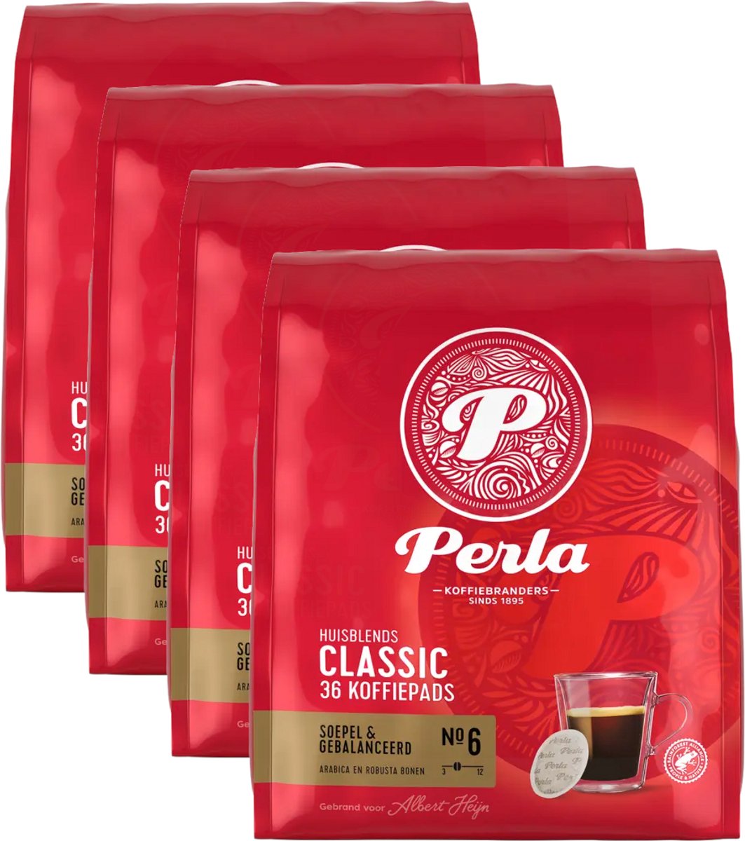 Perla Classic - Compatibel met Senseo - Multipack - 144 (4x36) Koffiepads (5904041047565)