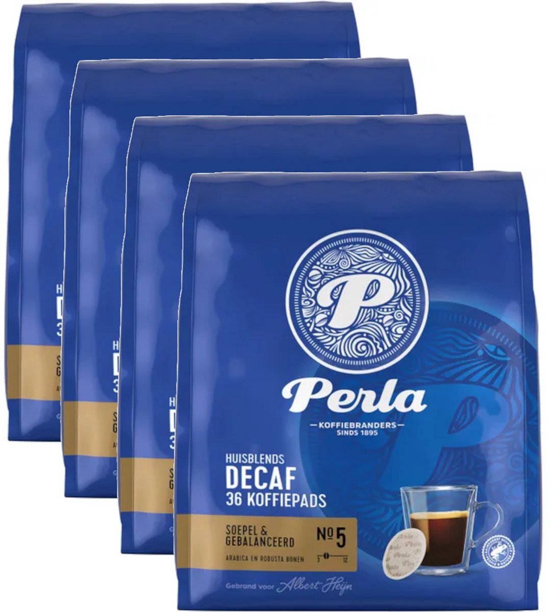 Perla Decaf - Compatibel met Senseo - Multipack - 144 (4x36) Koffiepads (5904041061561)