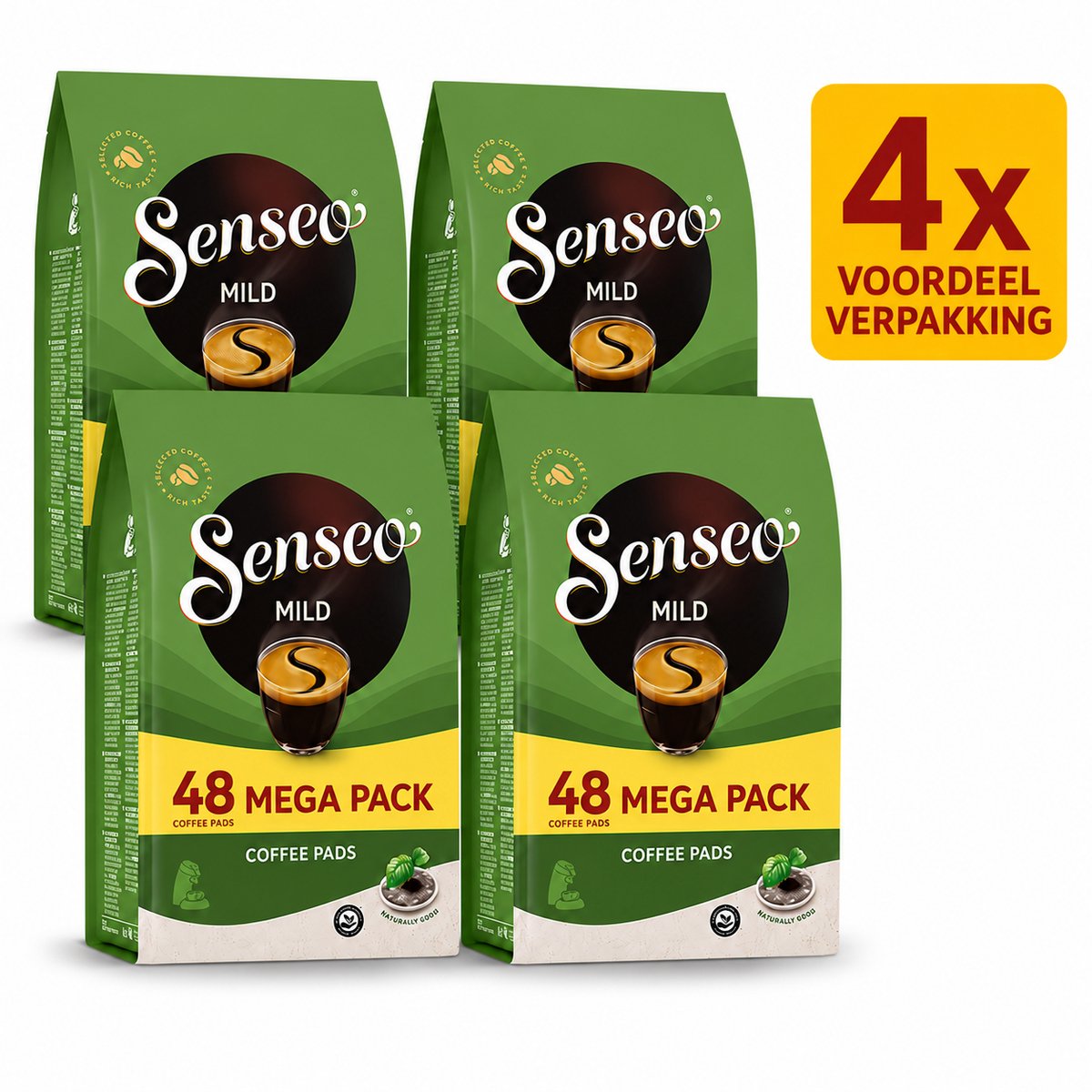 Senseo Koffiepads Mild Roast - 4 x 48 Stuks - 192 Koffiepads - Voordeelverpakking (4260633670681)
