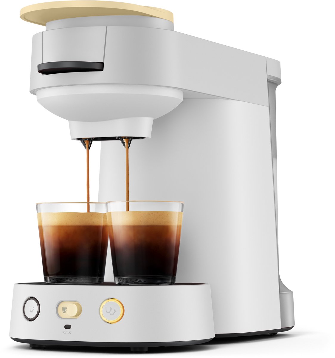 Philips Senseo Vibe Koffiepadmachine CSA225/50 - Compact - Keuze uit 1 of 2 Kopjes - Instelbare Intensiteit - Automatische Uitschakeling - Lichtgrijs (8720389078330)