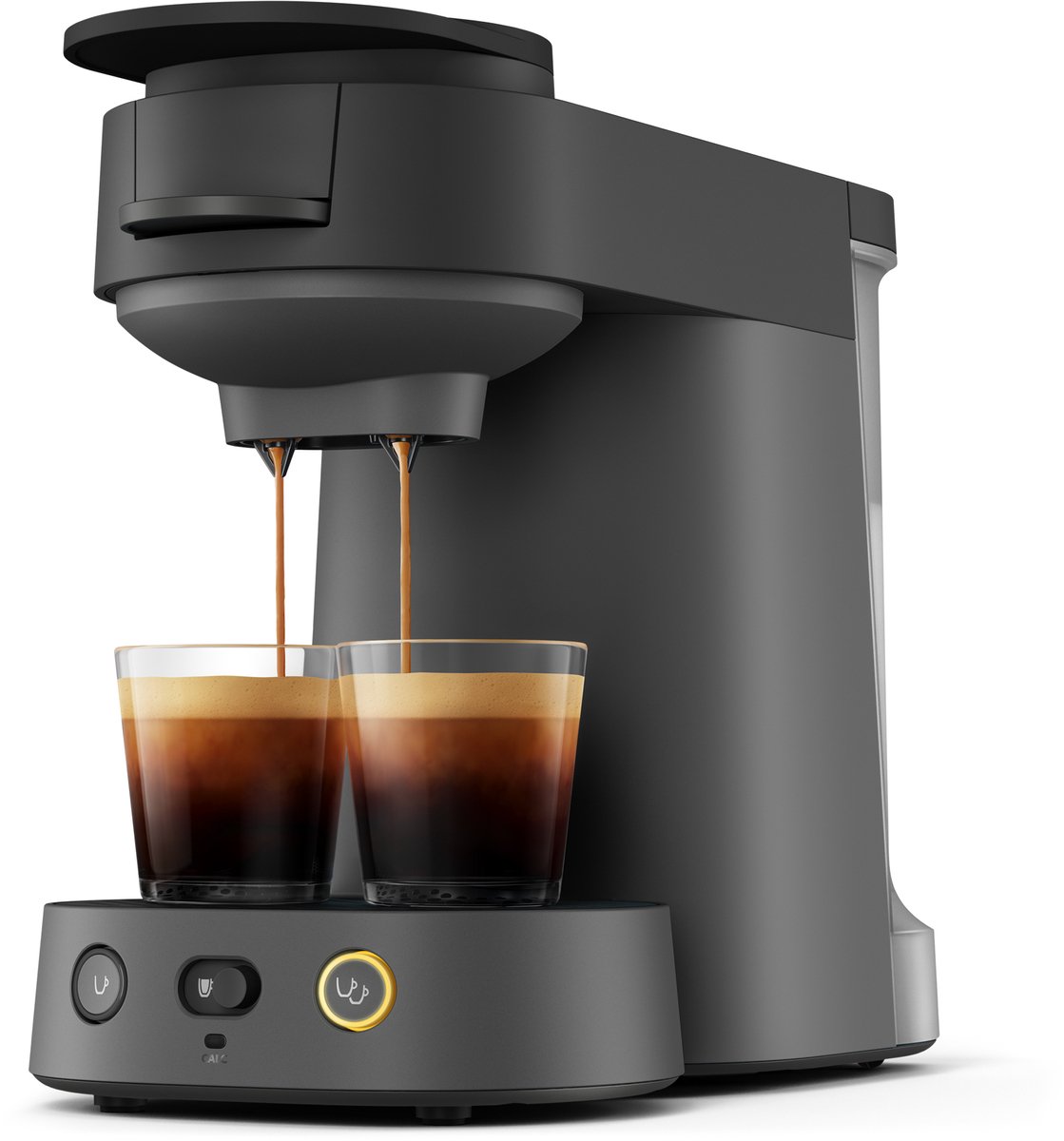 Philips Senseo Vibe Koffiepadmachine CSA225/60 - Compact - Keuze uit 1 of 2 Kopjes - Instelbare Intensiteit - Automatische Uitschakeling - Donkergrijs (8720389081637)